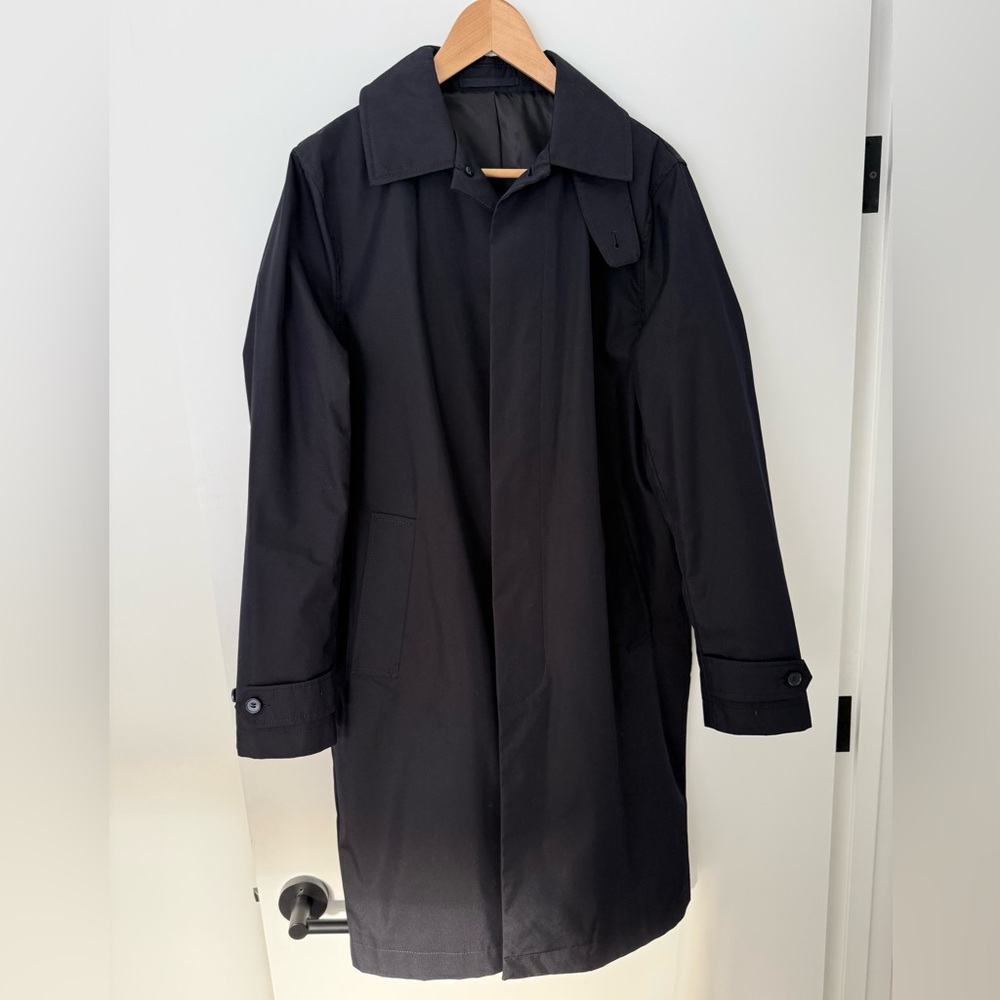 Men's H&M Navy Trench Rain Coat Jacket Small